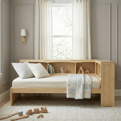 Bartly Twin Bookcase Corner Platform Bed