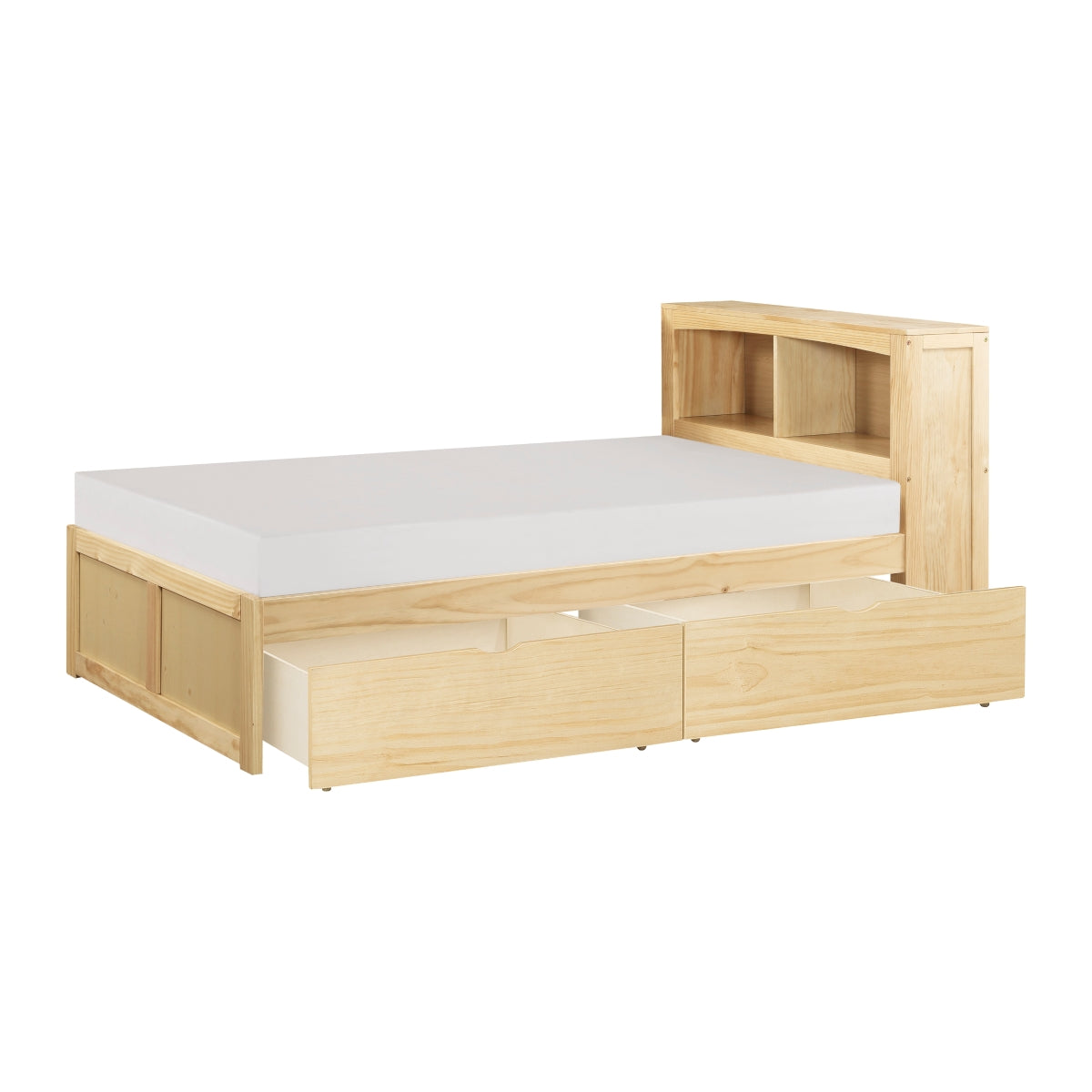 Bartly Twin Bookcase Platform Bed with Storage Boxes