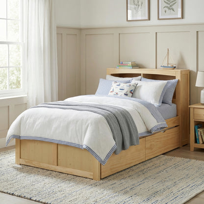 Bartly Twin Bookcase Platform Bed with Storage Boxes