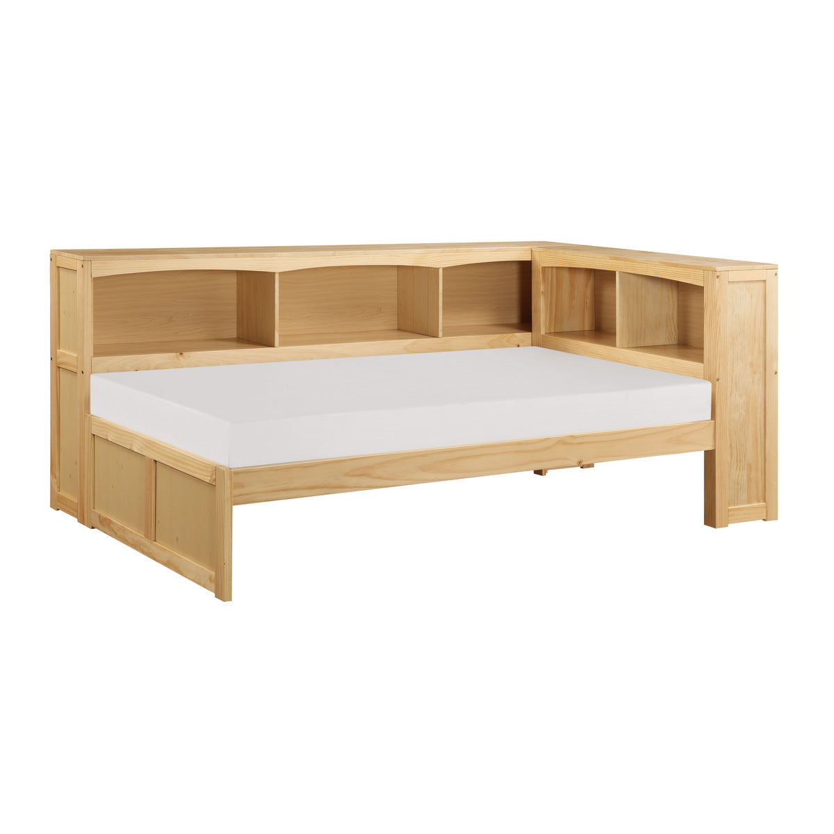 Bartly Twin Bookcase Corner Platform Bed