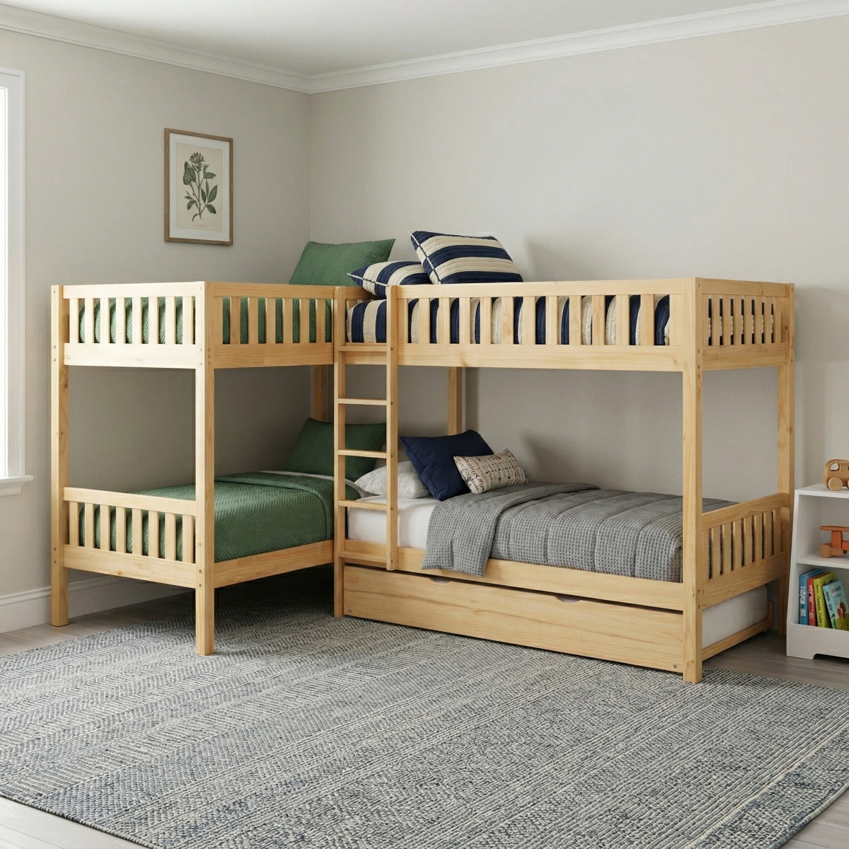 Bartly Corner Bunk Bed with Twin Trundle