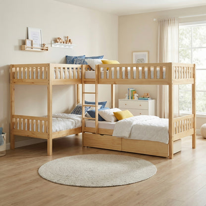 Bartly Corner Bunk Bed with Storage Boxes