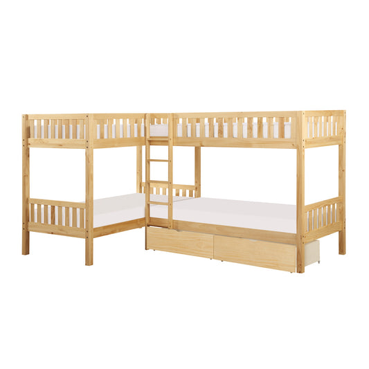 Bartly Corner Bunk Bed with Storage Boxes