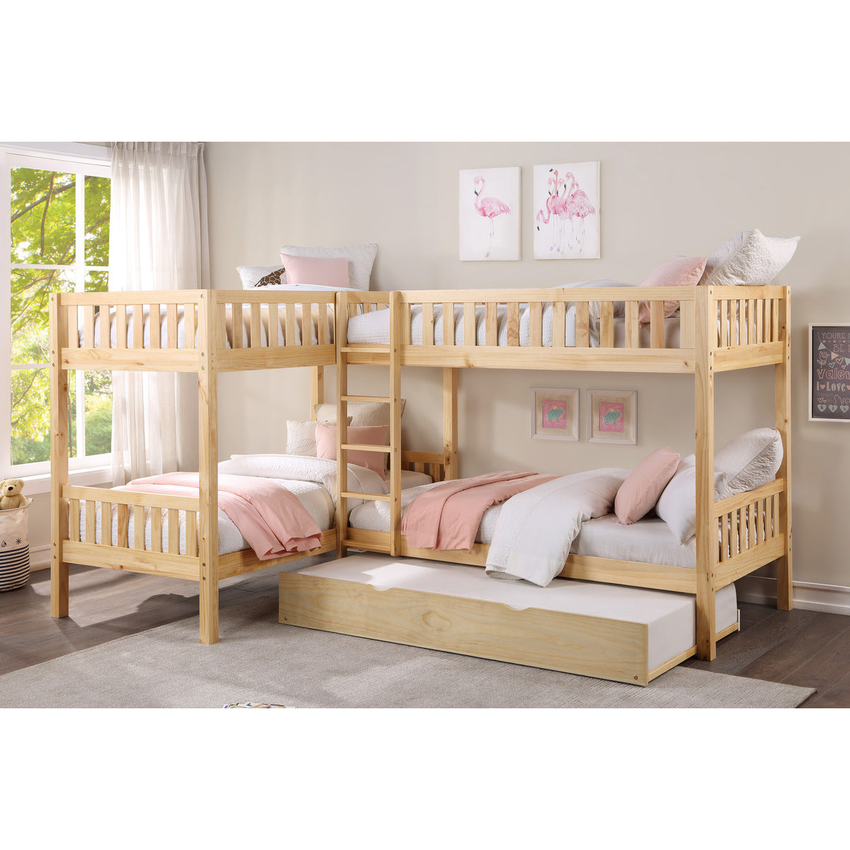 Bartly Corner Bunk Bed with Twin Trundle
