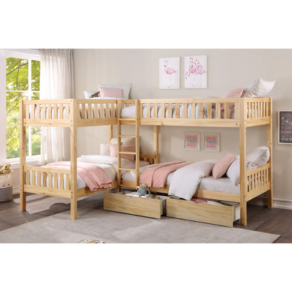 Bartly Corner Bunk Bed with Storage Boxes