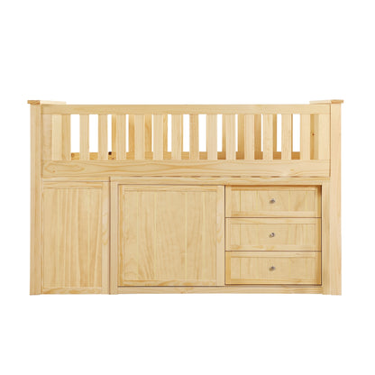 Bartly Low Loft Bunk with Bookcase and 2 Dressers