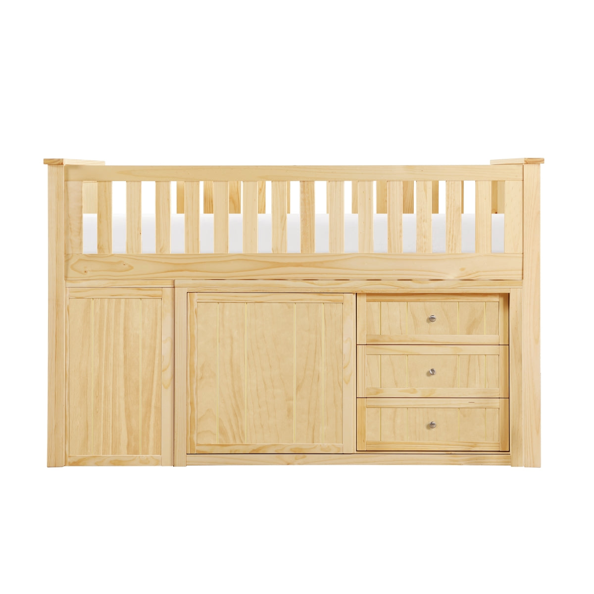 Bartly Low Loft Bunk with Bookcase and 2 Dressers