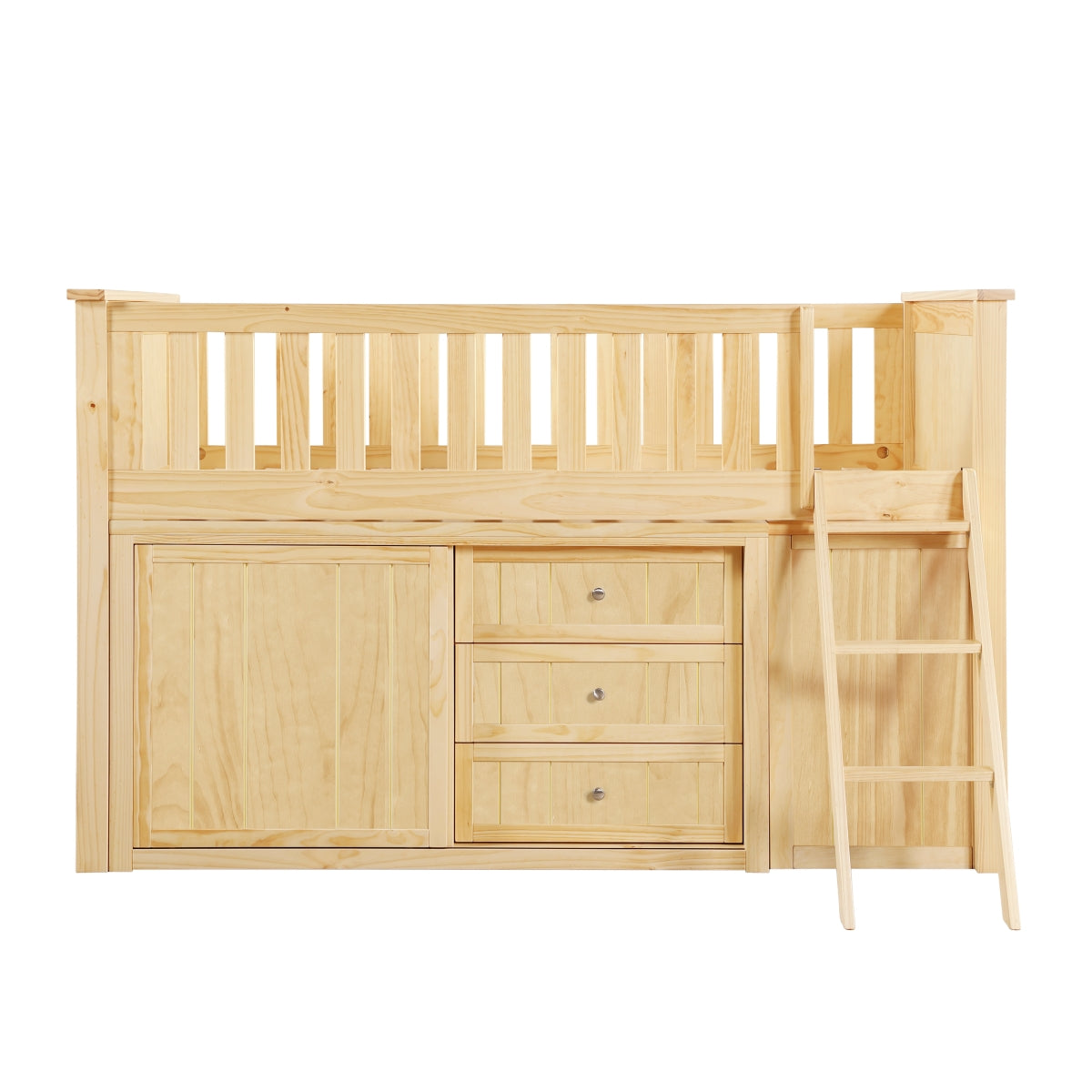 Bartly Low Loft Bunk with Bookcase and Dresser
