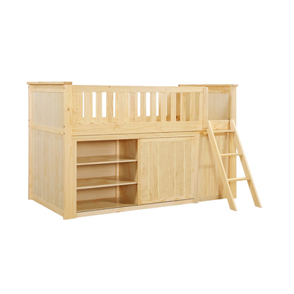 Bartly Low Loft Bunk with Bookcase and Dresser