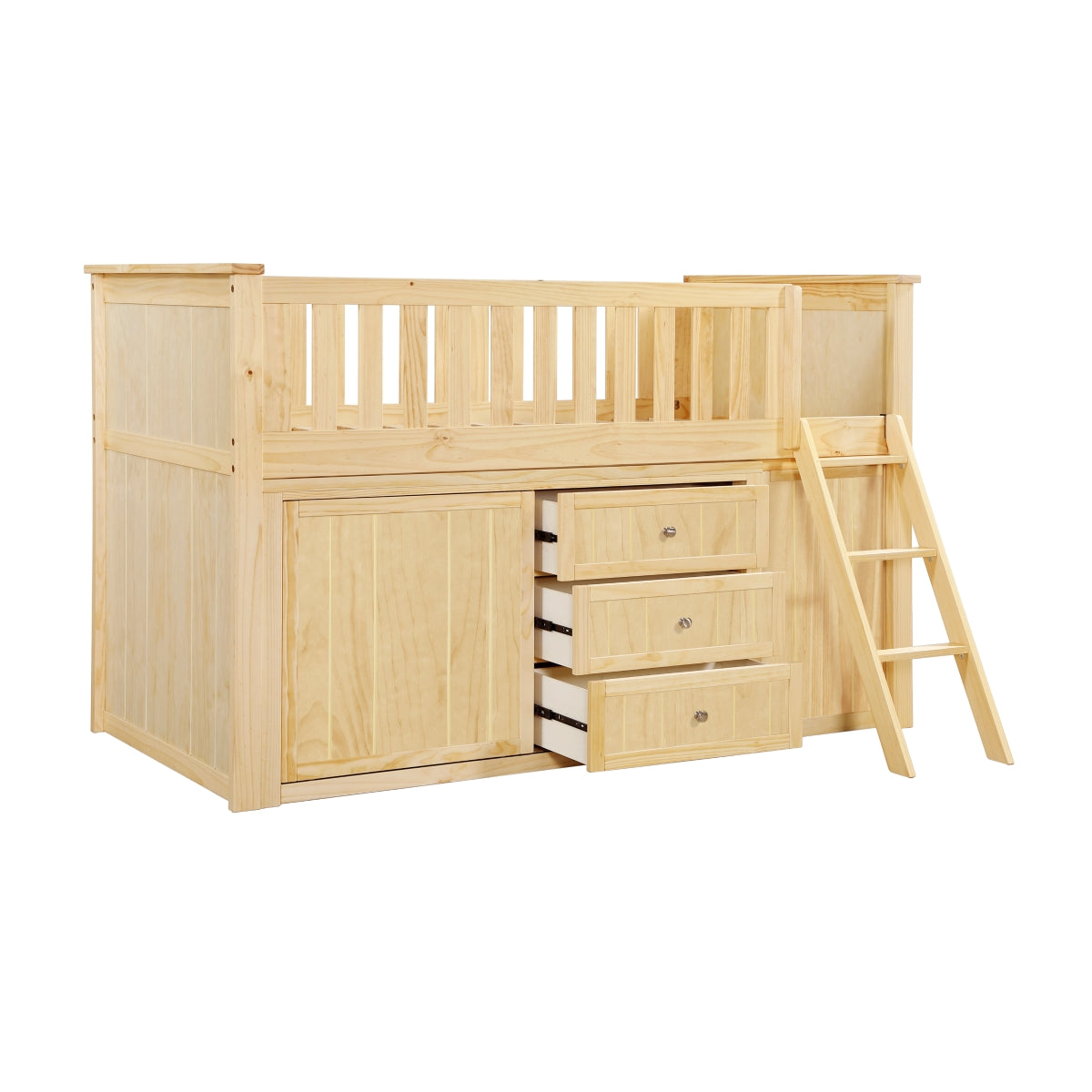 Bartly Low Loft Bunk with Bookcase and Dresser