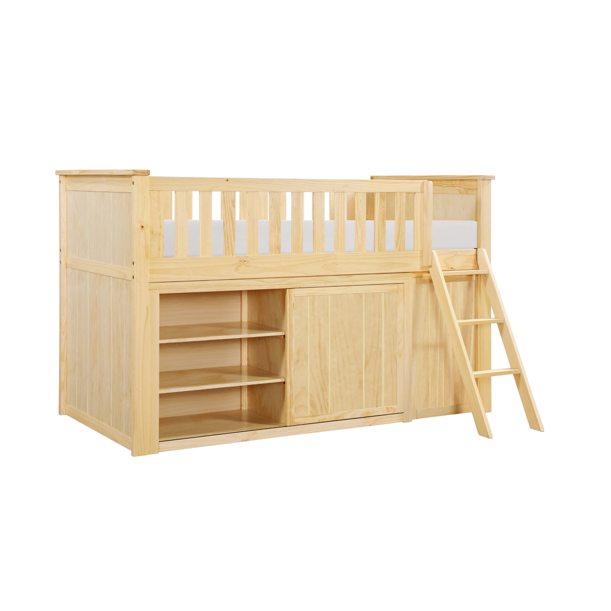 Bartly Low Loft Bunk with Bookcase and 2 Dressers