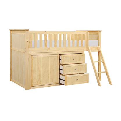 Bartly Low Loft Bunk with Dresser