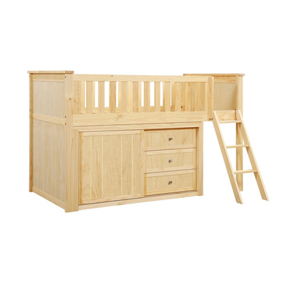 Bartly Low Loft Bunk with Dresser