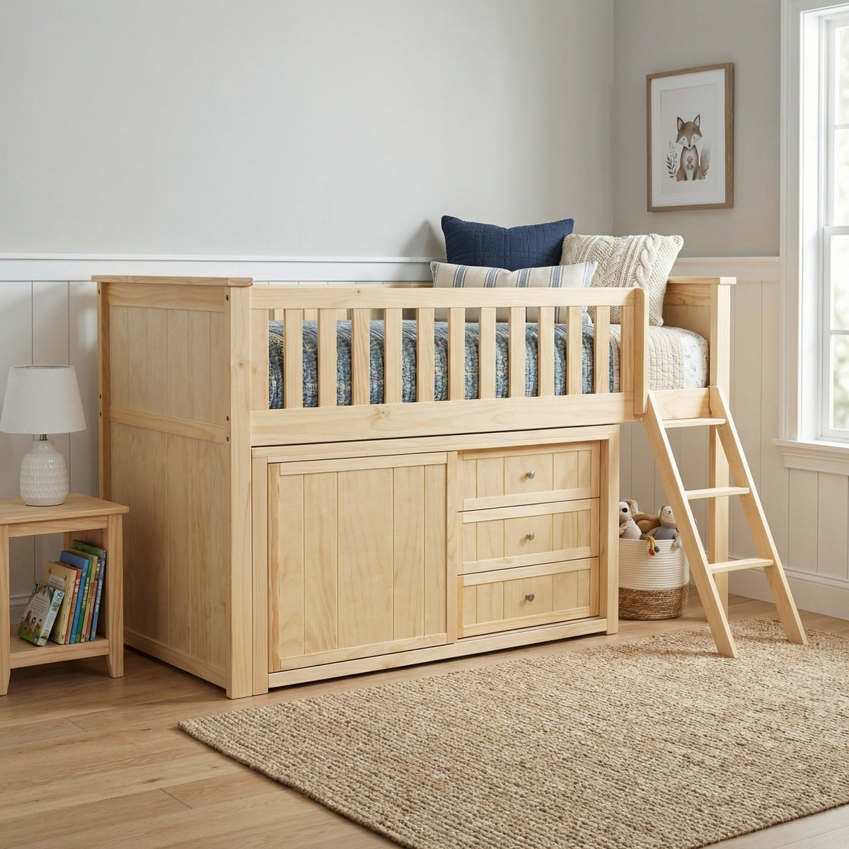 Bartly Low Loft Bunk with Dresser