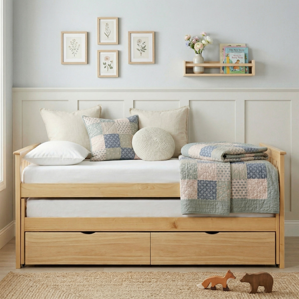 Bartly Twin/Twin Bed with Storage Boxes