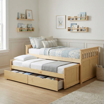 Bartly Twin/Twin Bed with Storage Boxes
