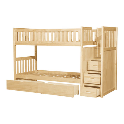 Bartly Twin/Twin Step Bunk Bed with Storage Boxes