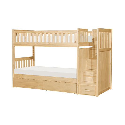 Bartly Twin/Twin Step Bunk Bed with Storage Boxes
