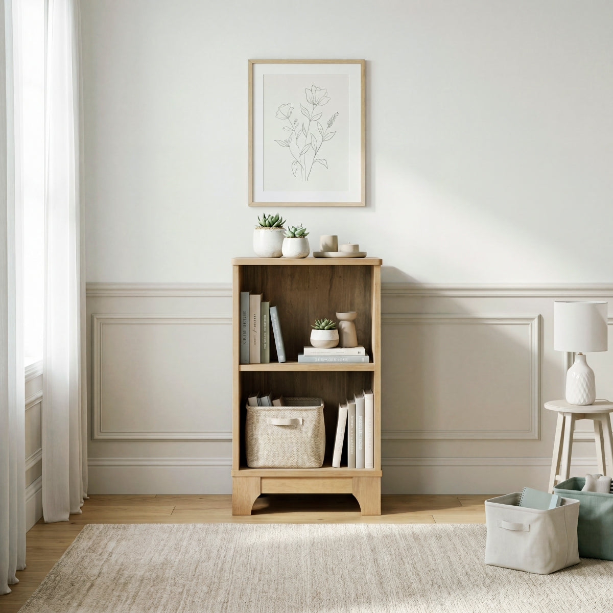 Liam Bookcase with 2 Shelves