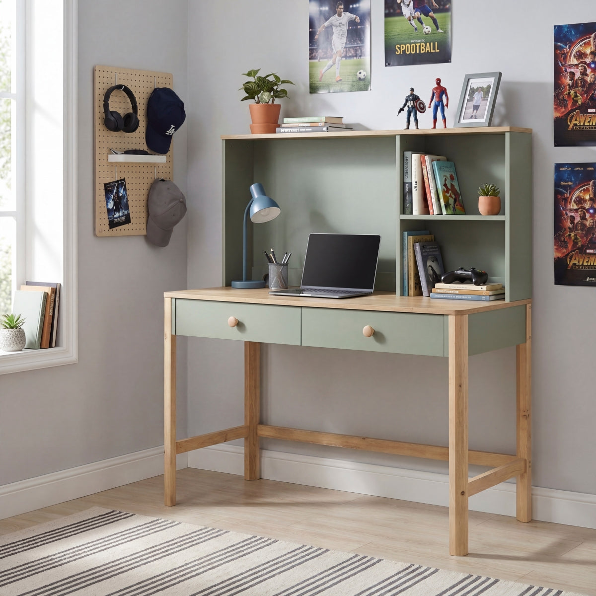 Liam Writing Desk with Hutch