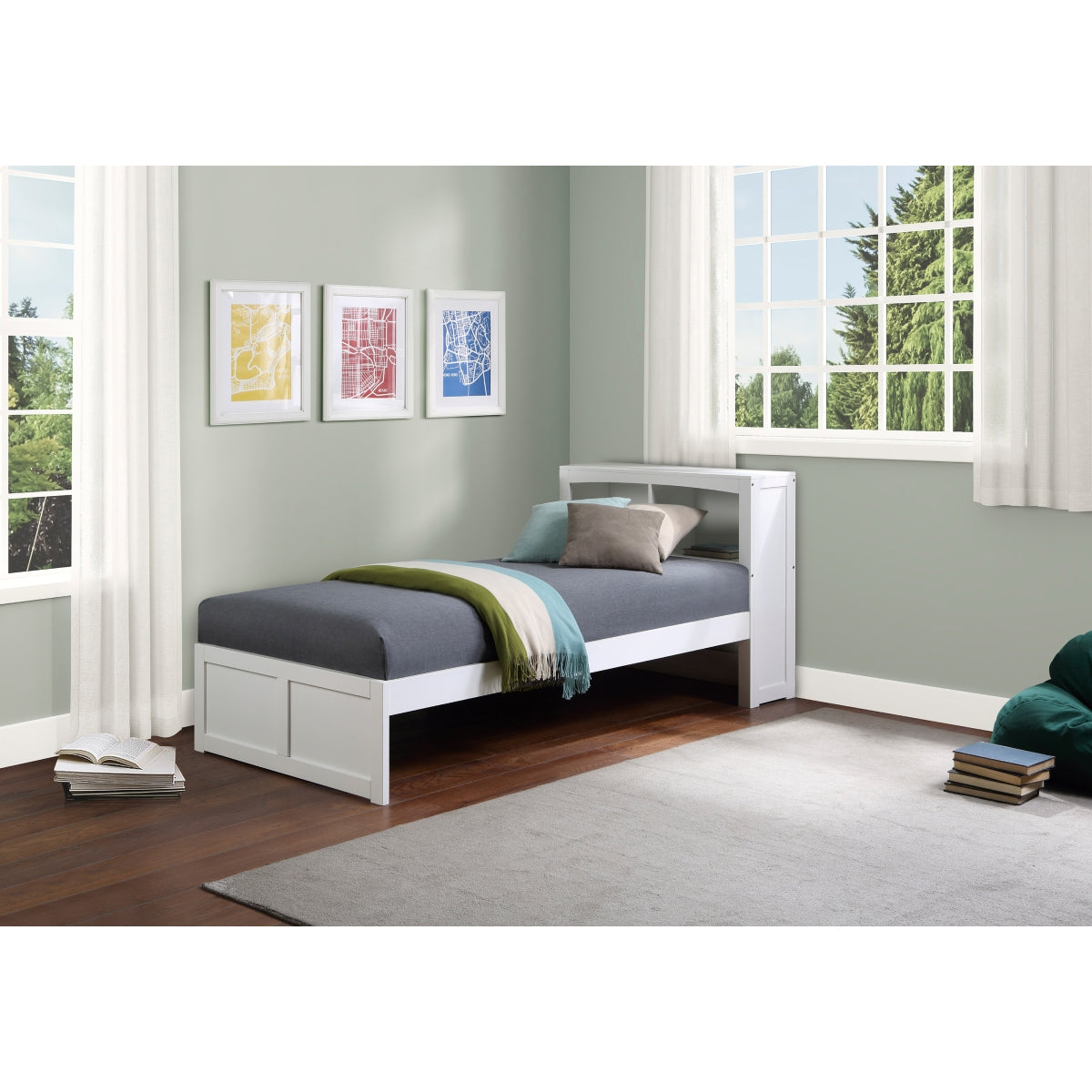 Galen Twin Bookcase Platform Bed