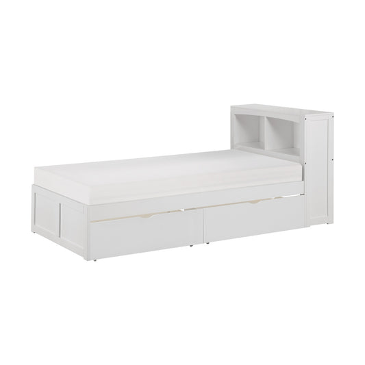 Galen Twin Bookcase Platform Bed with Storage Boxes