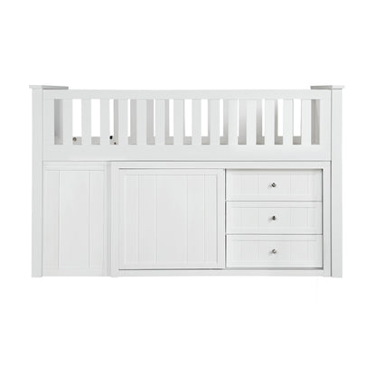 Galen Low Loft Bunk with Bookcase and 2 Dressers