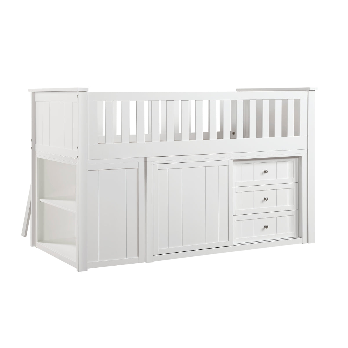 Galen Low Loft Bunk with Bookcase and 2 Dressers