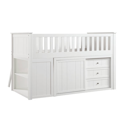 Galen Low Loft Bunk with Bookcase and 2 Dressers