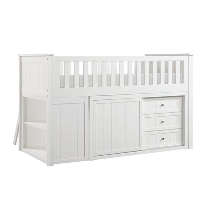 Galen Low Loft Bunk with Bookcase and 2 Dressers