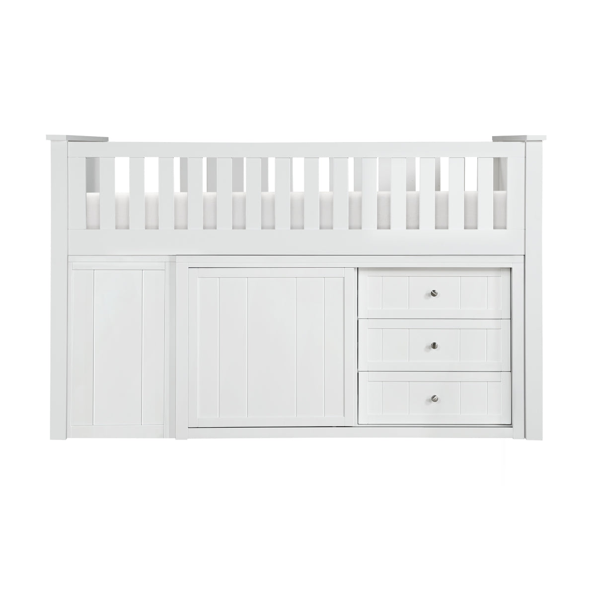 Galen Low Loft Bunk with Bookcase and 2 Dressers
