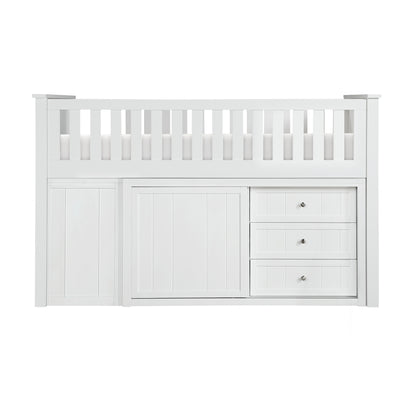 Galen Low Loft Bunk with Bookcase and 2 Dressers