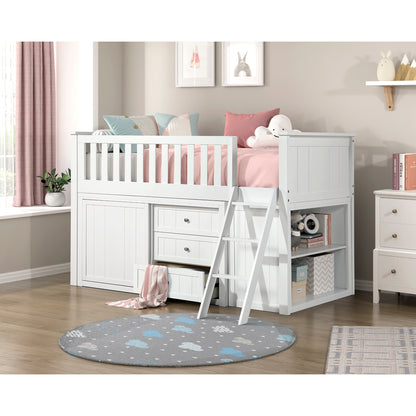Galen Low Loft Bunk with Bookcase and Dresser