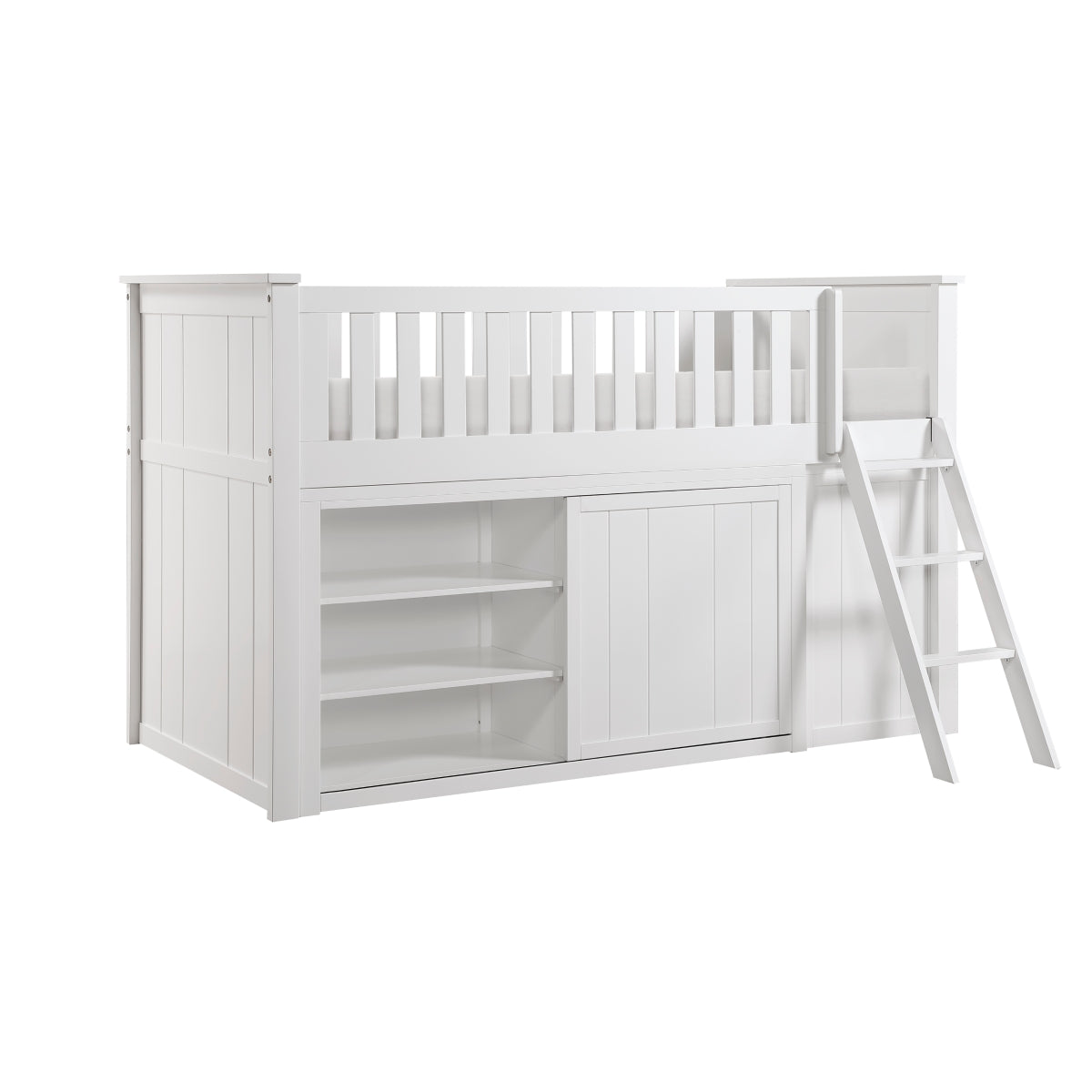 Galen Low Loft Bunk with Bookcase and Dresser