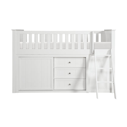 Galen Low Loft Bunk with Bookcase and Dresser