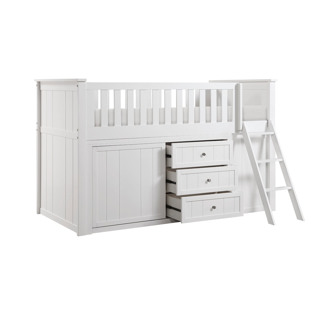 Galen Low Loft Bunk with Bookcase and Dresser