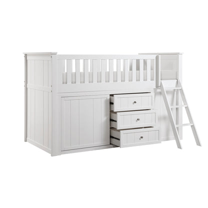 Galen Low Loft Bunk with Bookcase and Dresser