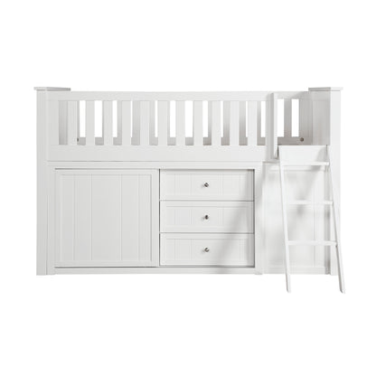 Galen Low Loft Bunk with Bookcase and Dresser