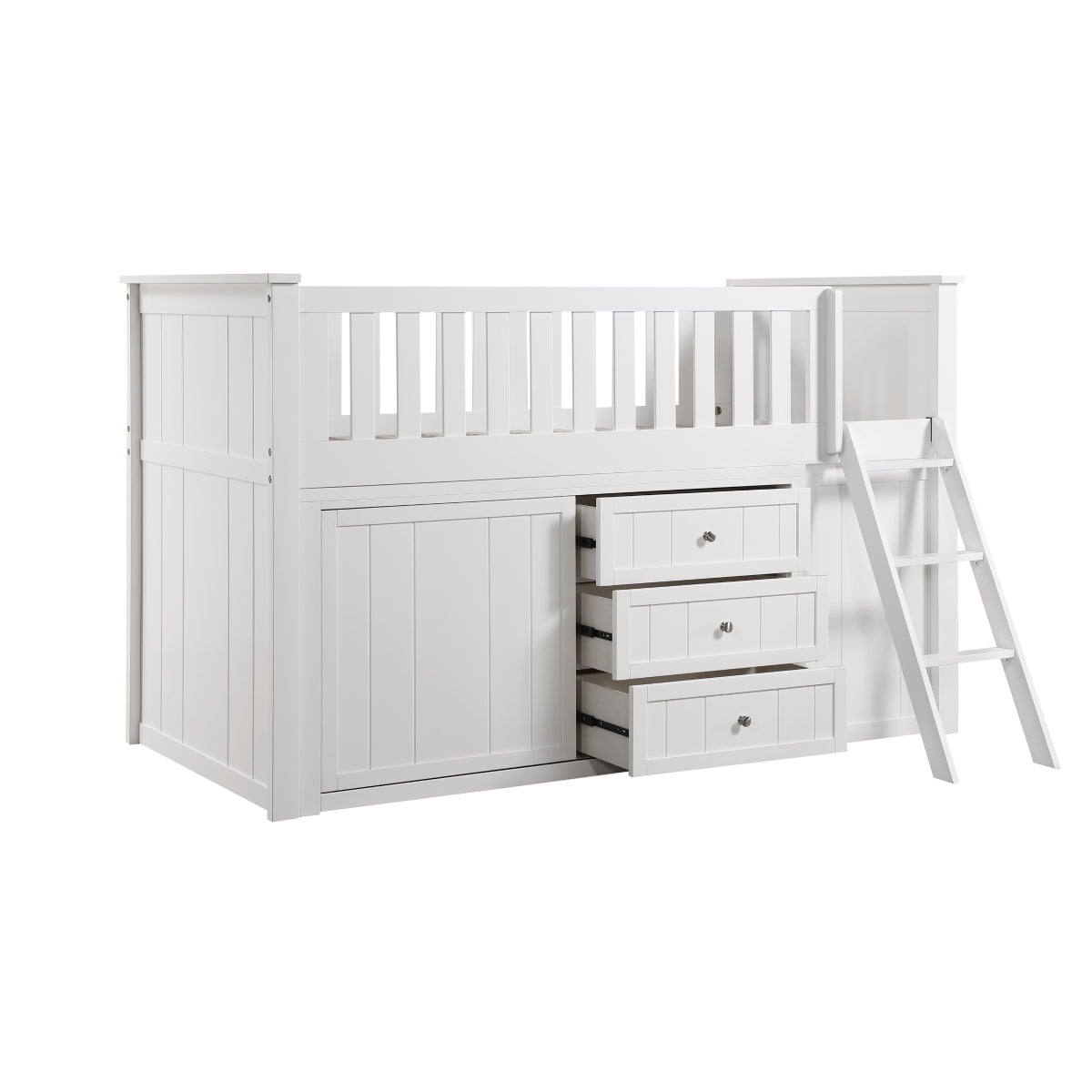 Galen Low Loft Bunk with Bookcase and Dresser