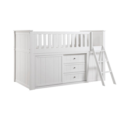 Galen Low Loft Bunk with Bookcase and Dresser