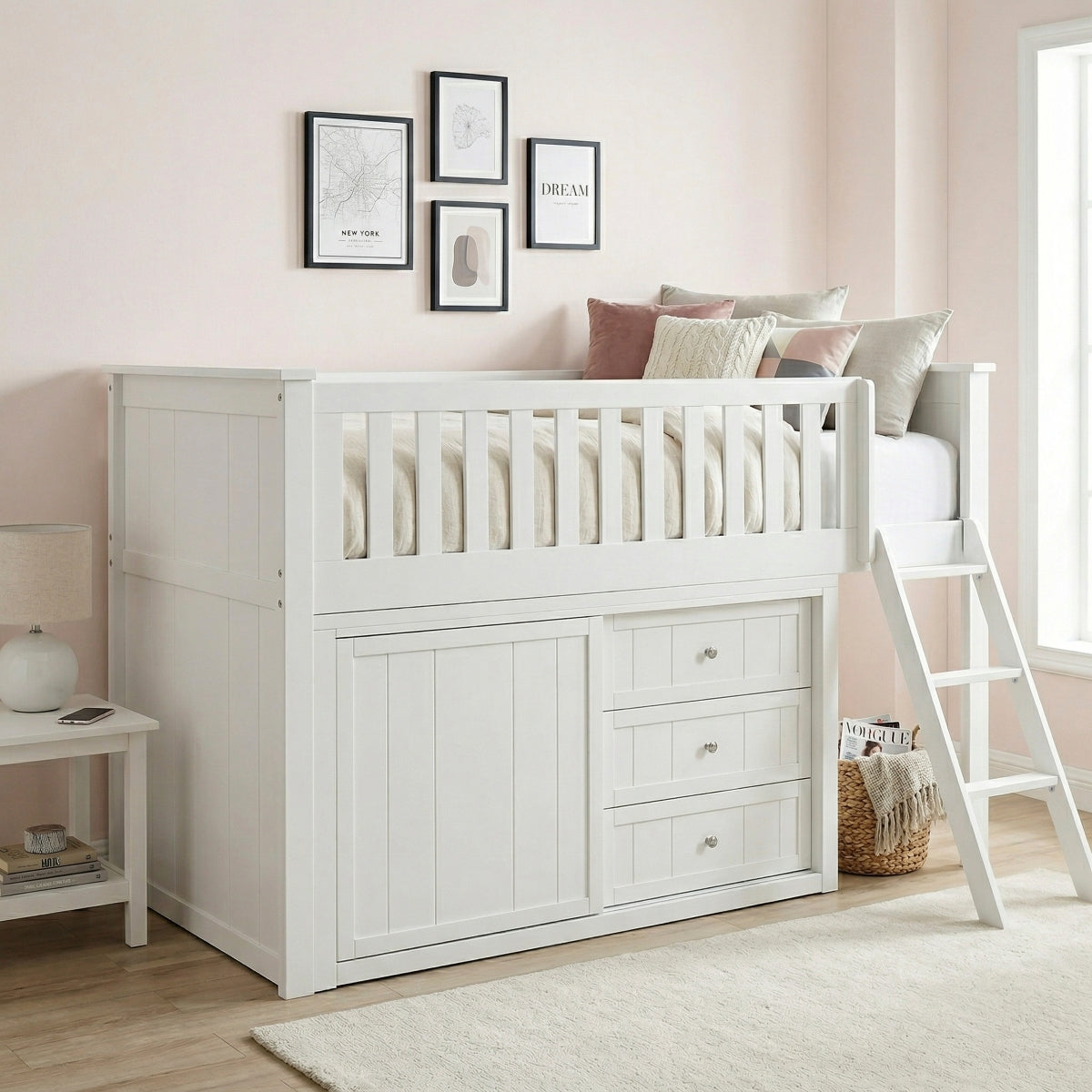 Galen Low Loft Bunk with Dresser