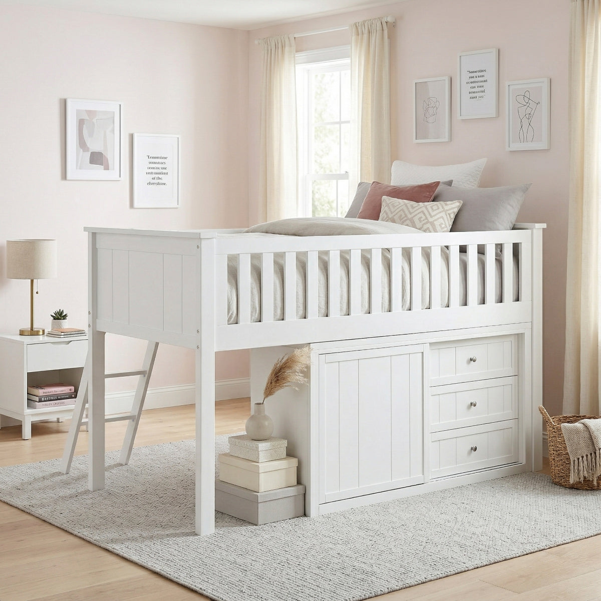 Galen Low Loft Bunk with Dresser