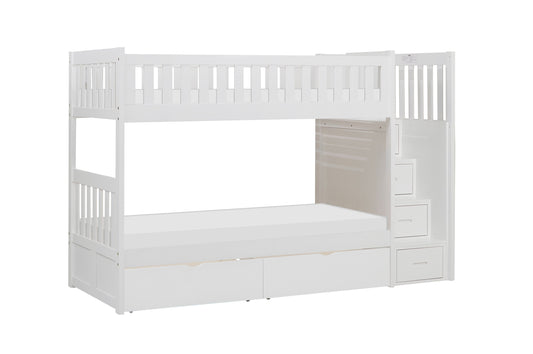 Galen Twin/Twin Step Bunk Bed with Storage Boxes