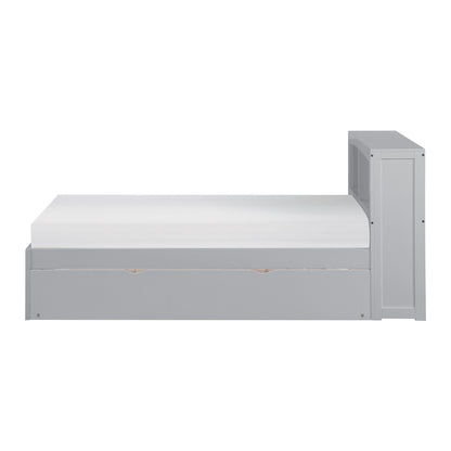Orion Twin Bookcase Platform Bed with Twin Trundle