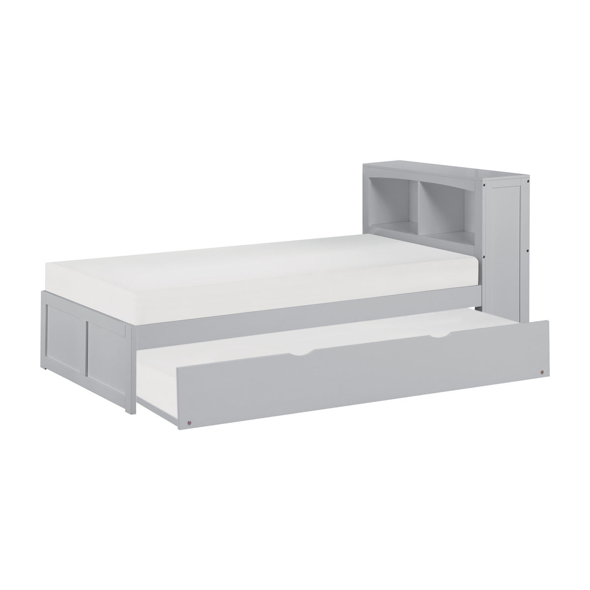 Orion Twin Bookcase Platform Bed with Twin Trundle