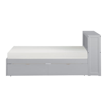 Orion Twin Bookcase Platform Bed with Storage Boxes