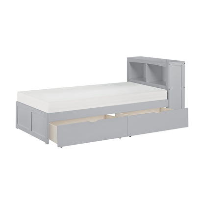 Orion Twin Bookcase Platform Bed with Storage Boxes