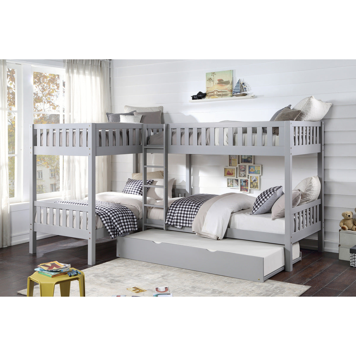 Orion Corner Bunk Bed with Twin Trundle