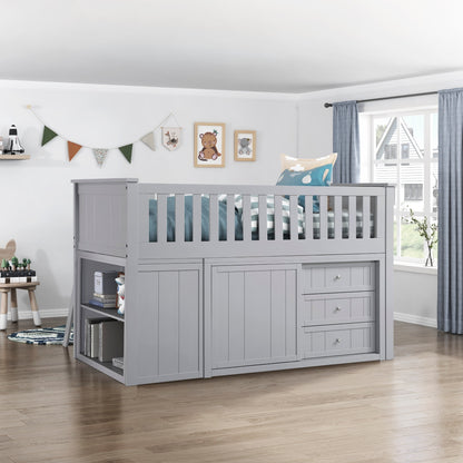 Orion Low Loft Bunk with Bookcase and 2 Dressers