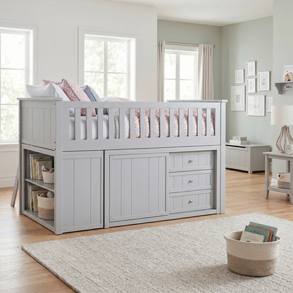 Orion Low Loft Bunk with Bookcase and 2 Dressers